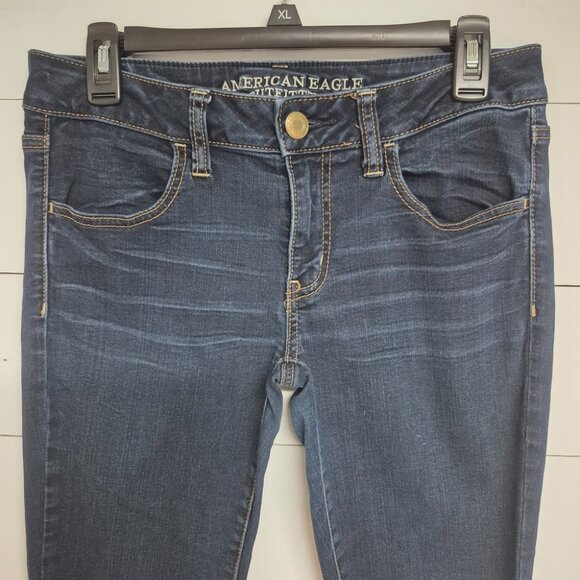 American Eagle Outfitters Womens Dark Wash Skinny Jeans Size 6 Short - Picture 2 of 6